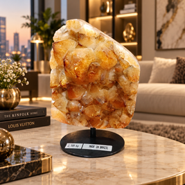 Natural Citrine Crystal Formation Décor – Premium Wealth & Positive Energy Accent (13×18 cm, 2.705 kg)
