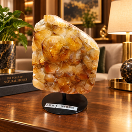Natural Citrine Crystal Formation Décor – Premium Wealth & Positive Energy Accent (13×18 cm, 2.705 kg)