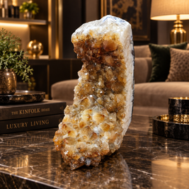 Premium Citrine Crystal Cluster – Natural Abundance, Prosperity & Success Décor (8×18 cm, 2.584 kg)