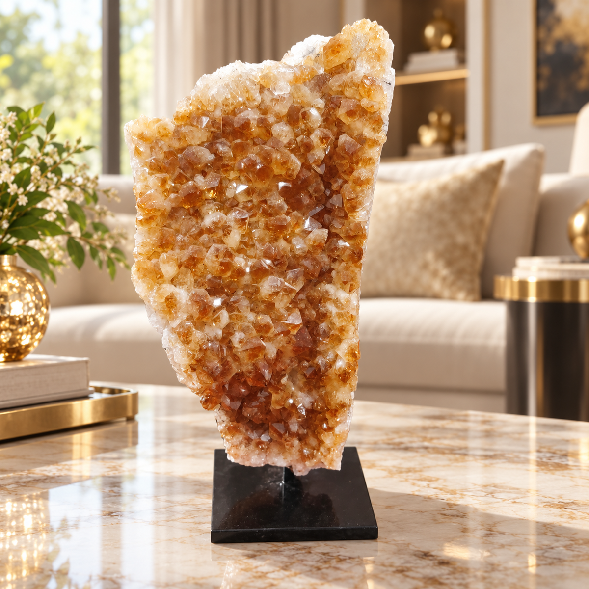 Citrine Crystal Décor Piece – Premium Natural Formation for Positivity & Abundance (9×20 cm, 2.025 kg)
