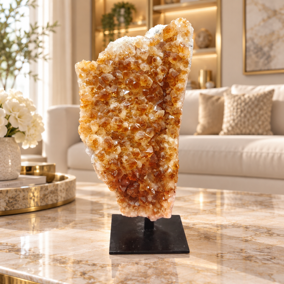 Citrine Crystal Décor Piece – Premium Natural Formation for Positivity & Abundance (9×20 cm, 2.025 kg)