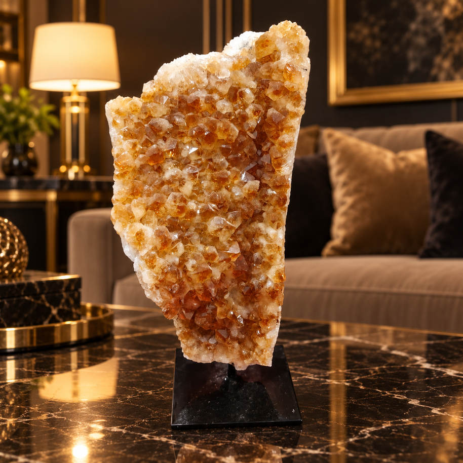 Citrine Crystal Décor Piece – Premium Natural Formation for Positivity & Abundance (9×20 cm, 2.025 kg)
