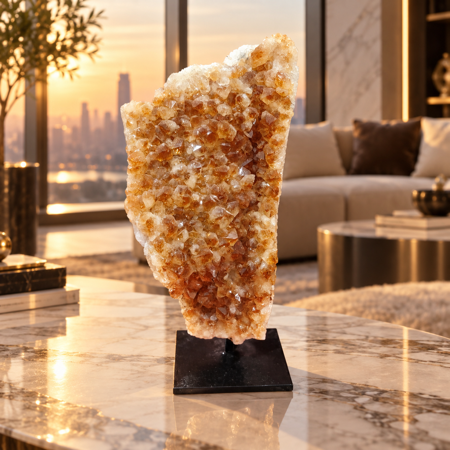 Citrine Crystal Décor Piece – Premium Natural Formation for Positivity & Abundance (9×20 cm, 2.025 kg)