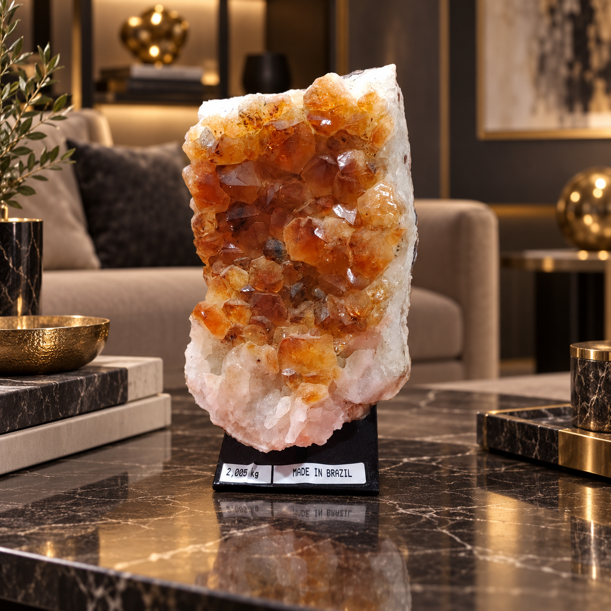 Premium Citrine Crystal Formation – Natural Prosperity & Abundance Home Décor (9×16 cm, 2.005 kg)