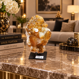 Natural Citrine Crystal Cluster Décor – Abundance, Success & Positive Energy Symbol (8×11 cm, 425 gm)