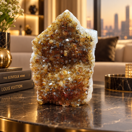 Citrine Crystal Formation Décor – Premium Natural Crystal for Abundance & Prosperity (16×10 cm, 1.104 kg)