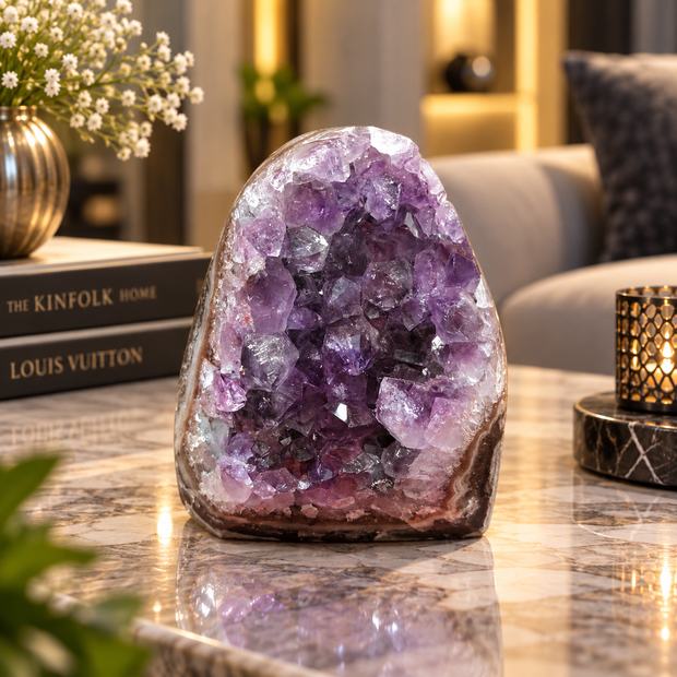 Premium Natural Amethyst Crystal – Purple Crystal Home Décor & Serenity Accent | Size: 9×10 | 1.049 KG