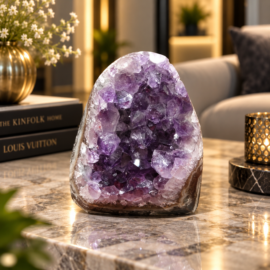 Premium Natural Amethyst Crystal – Purple Crystal Home Décor & Serenity Accent | Size: 9×10 | 1.049 KG