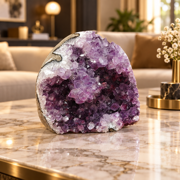 Premium Natural Amethyst Crystal – Purple Crystal Home Décor & Serenity Accent | Size: 10×9 | 1.137 KG