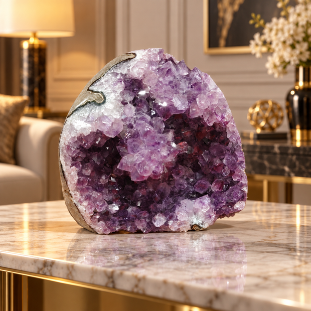 Premium Natural Amethyst Crystal – Purple Crystal Home Décor & Serenity Accent | Size: 10×9 | 1.137 KG