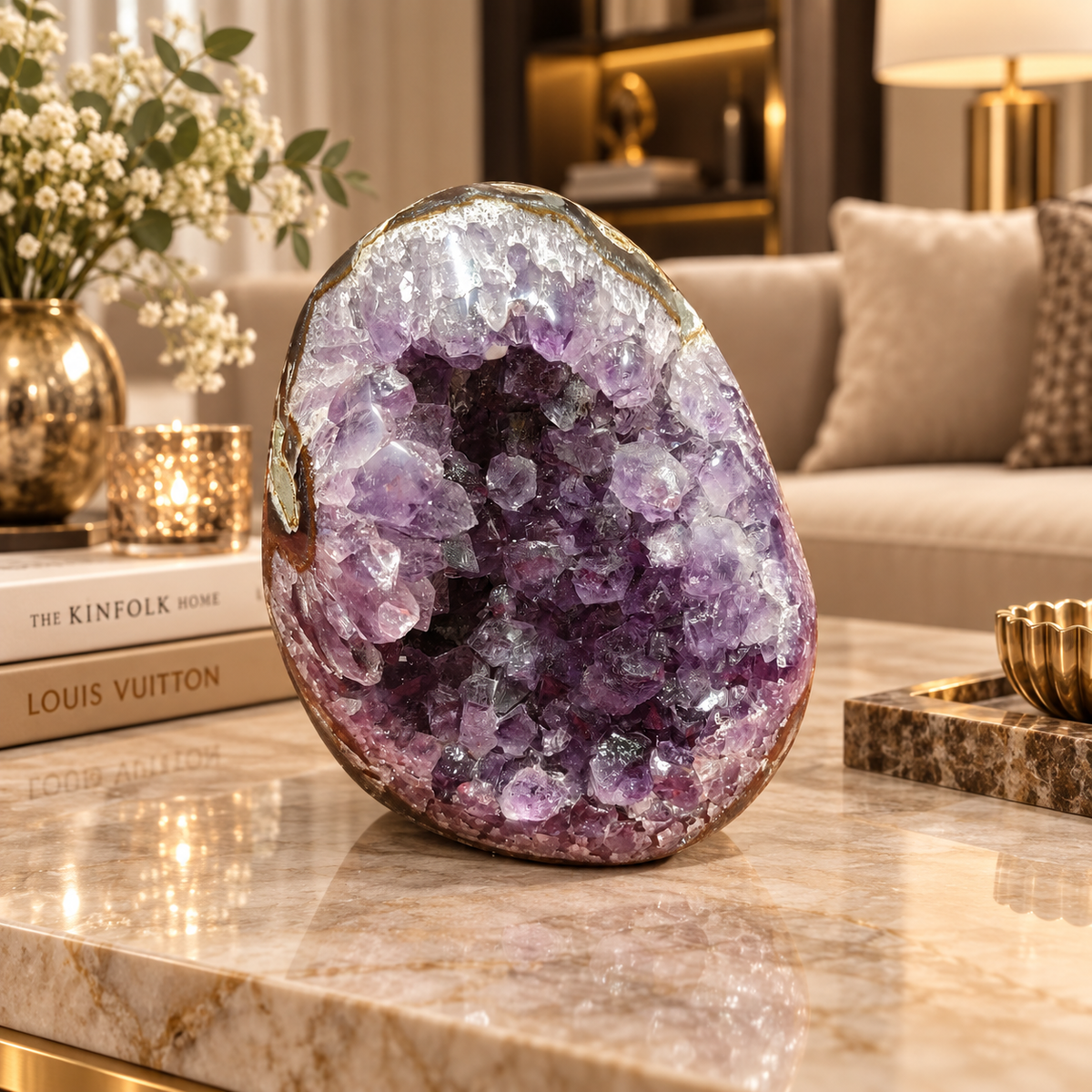 Premium Natural Amethyst Crystal – Purple Crystal Home Décor & Serenity Accent | Size: 7×9 | 823 Grams