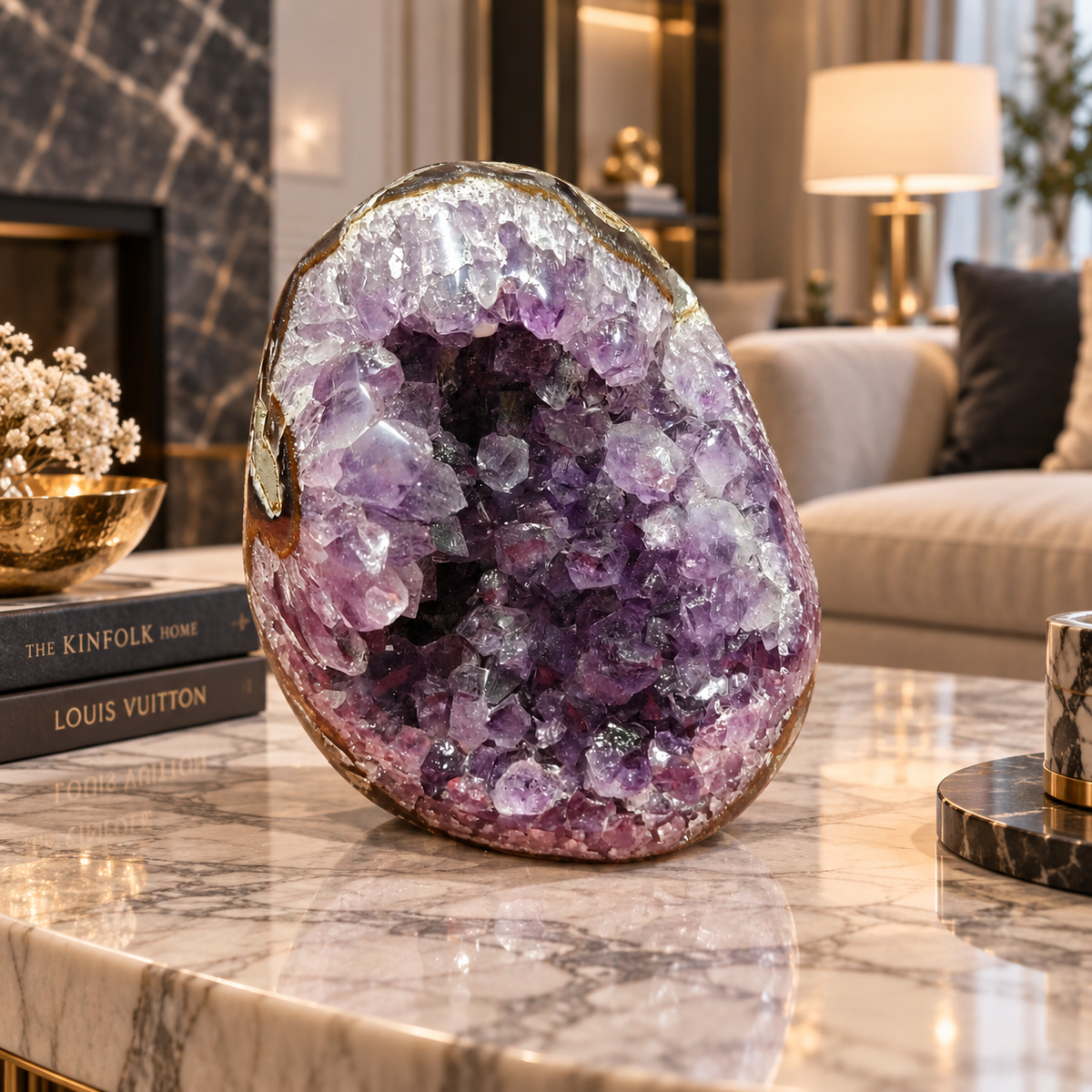Premium Natural Amethyst Crystal – Purple Crystal Home Décor & Serenity Accent | Size: 7×9 | 823 Grams