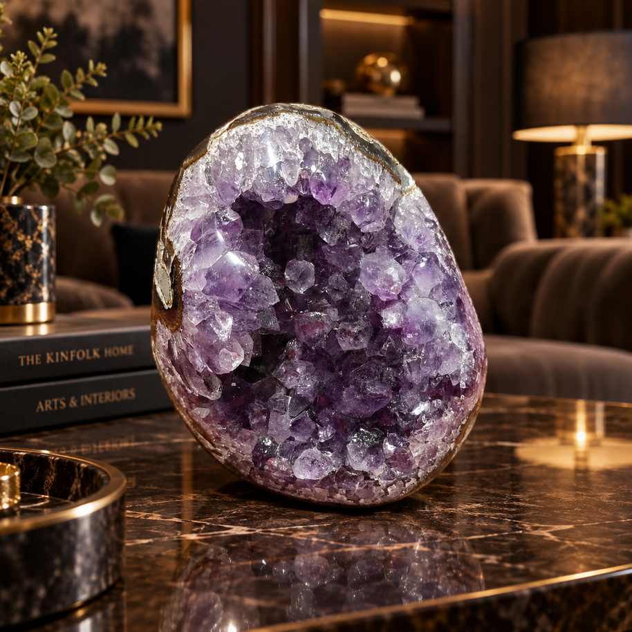 Premium Natural Amethyst Crystal – Purple Crystal Home Décor & Serenity Accent | Size: 7×9 | 823 Grams