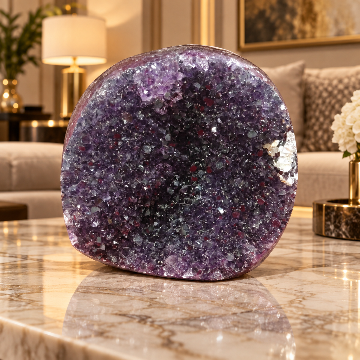 Premium Natural Amethyst Crystal – Purple Crystal Home Décor & Serenity Accent | Size: 14×13 | 2.022 KG