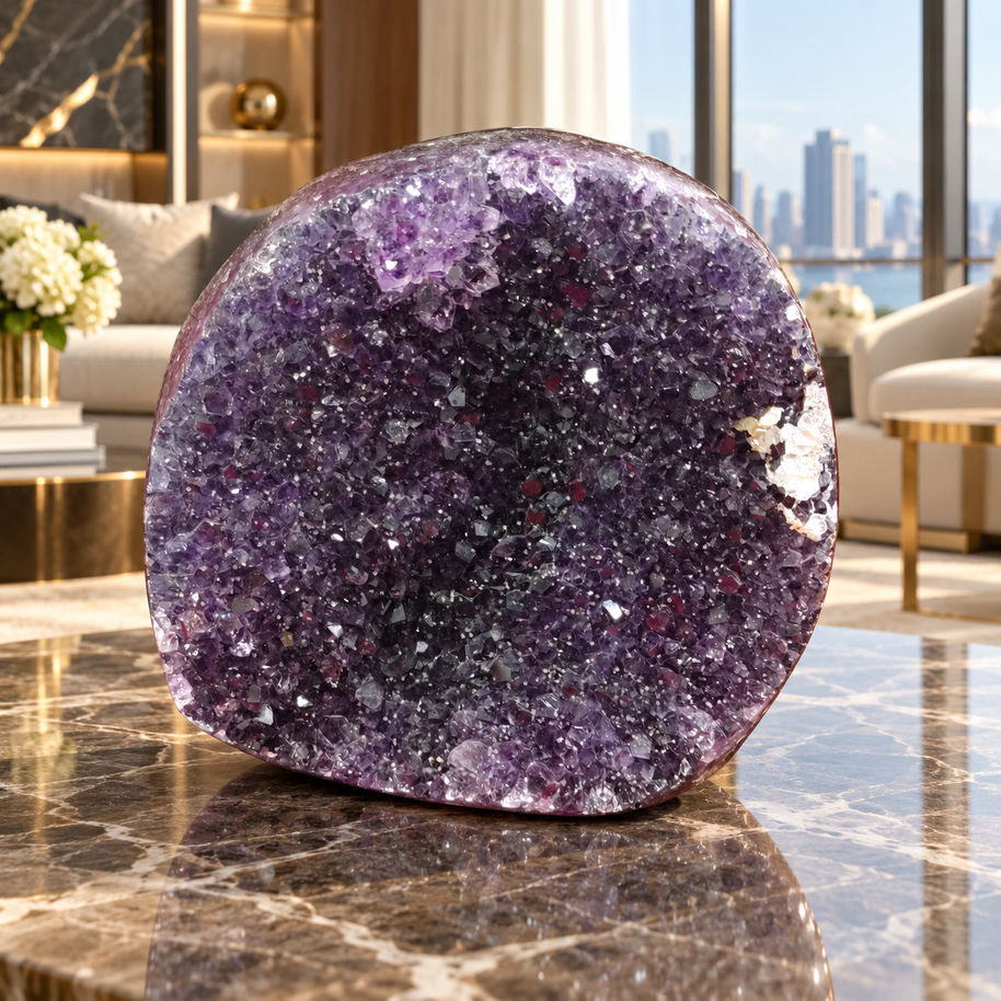 Premium Natural Amethyst Crystal – Purple Crystal Home Décor & Serenity Accent | Size: 14×13 | 2.022 KG