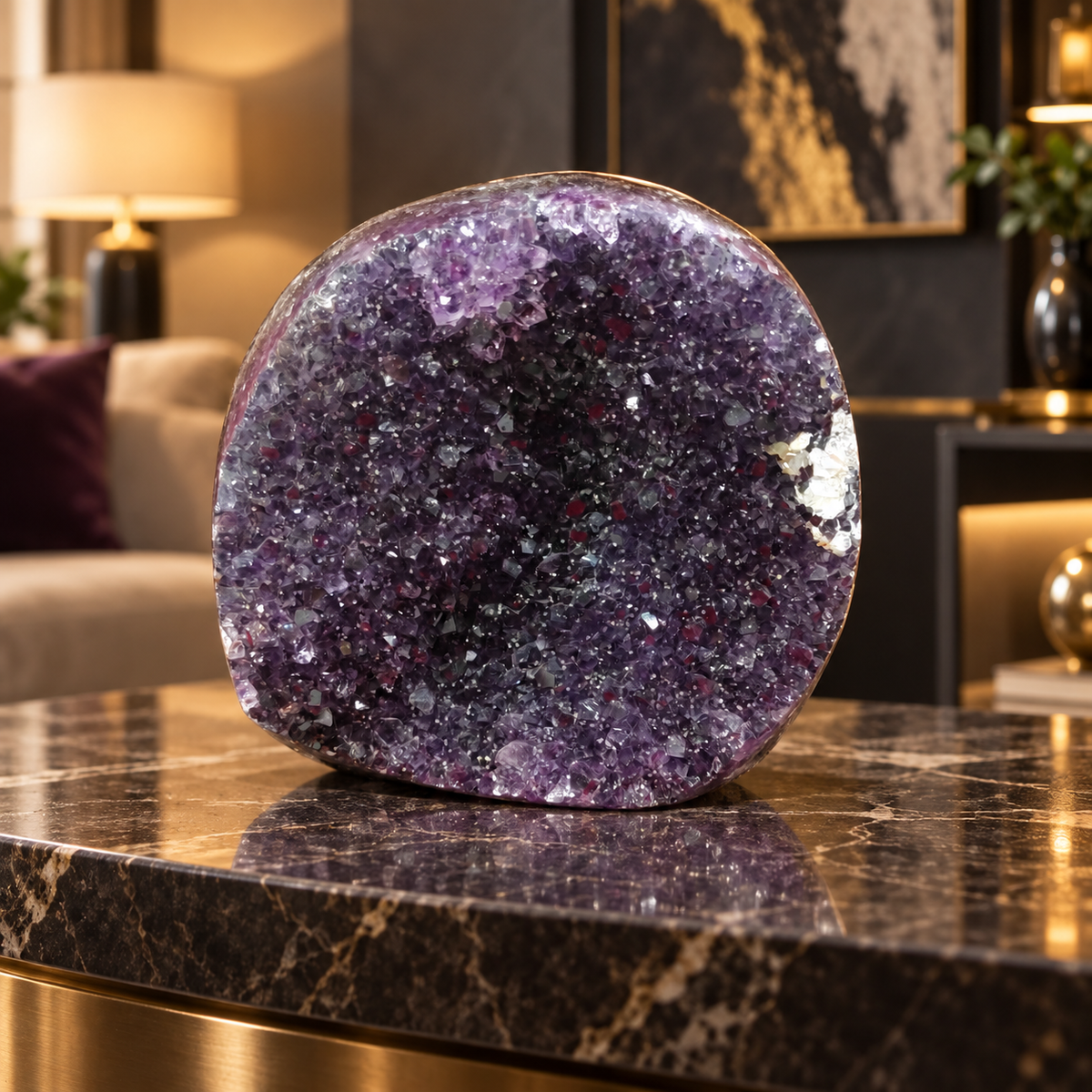 Premium Natural Amethyst Crystal – Purple Crystal Home Décor & Serenity Accent | Size: 14×13 | 2.022 KG