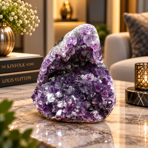Premium Natural Amethyst Crystal – Purple Crystal Home Décor & Serenity Accent | Size: 10×12 | 1.023 KG