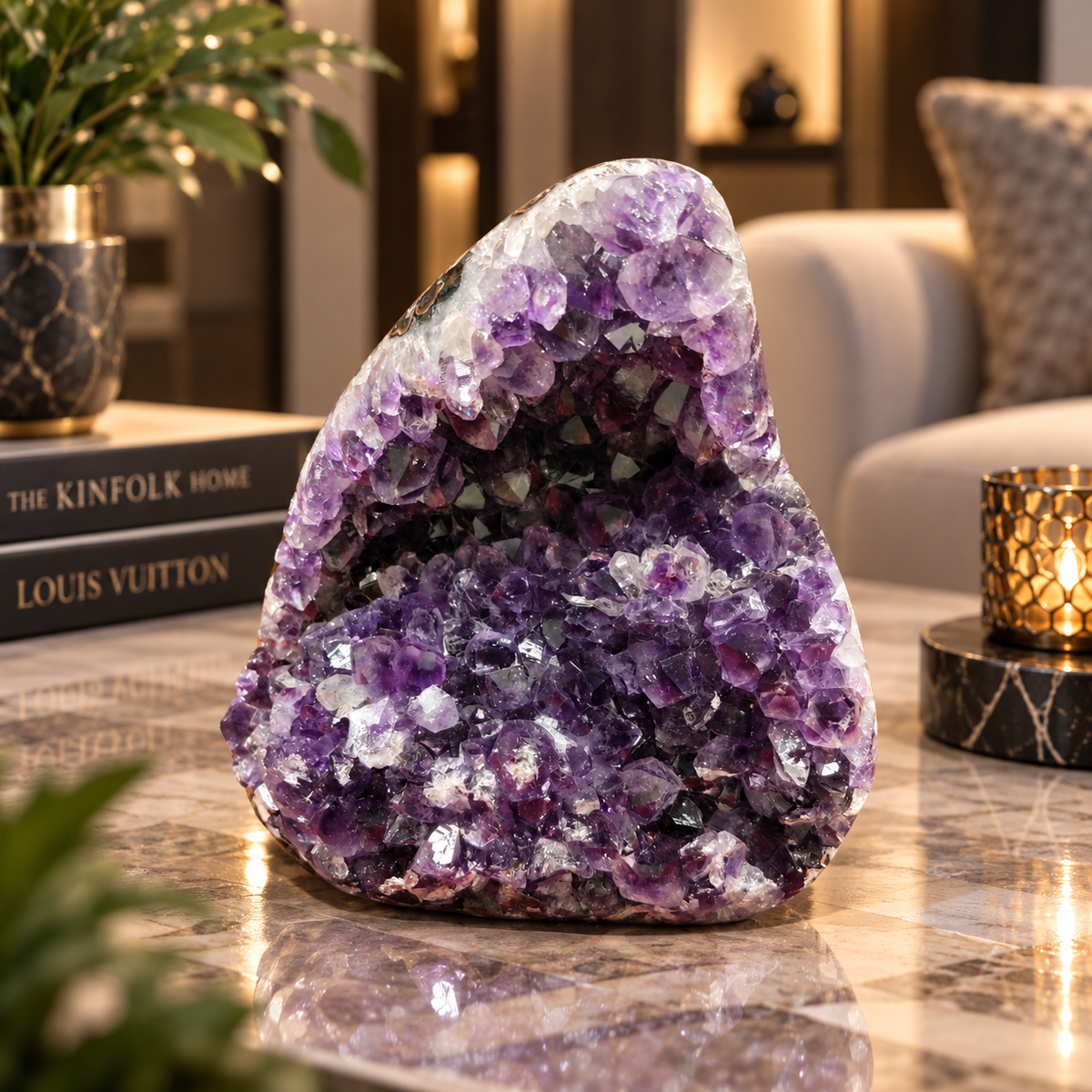 Premium Natural Amethyst Crystal – Purple Crystal Home Décor & Serenity Accent | Size: 10×12 | 1.023 KG