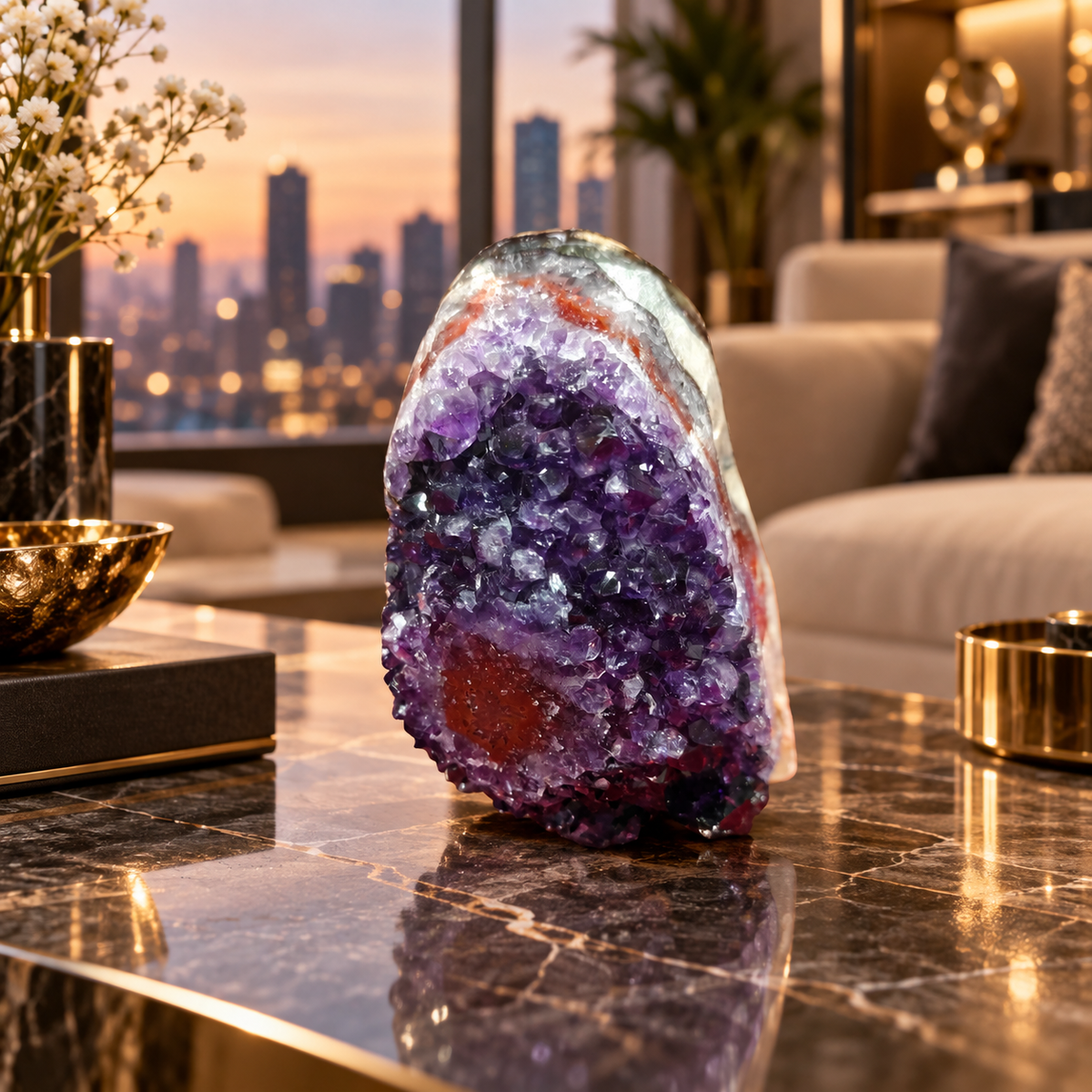 Premium Natural Amethyst Crystal – Purple Crystal Home Décor & Serenity Accent | Size: 7×9 | 780 Grams