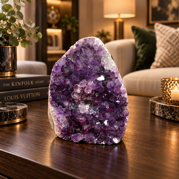 Premium Natural Amethyst Crystal – Purple Stone Home Serenity Accent | Size: 8×9 | 722 Grams