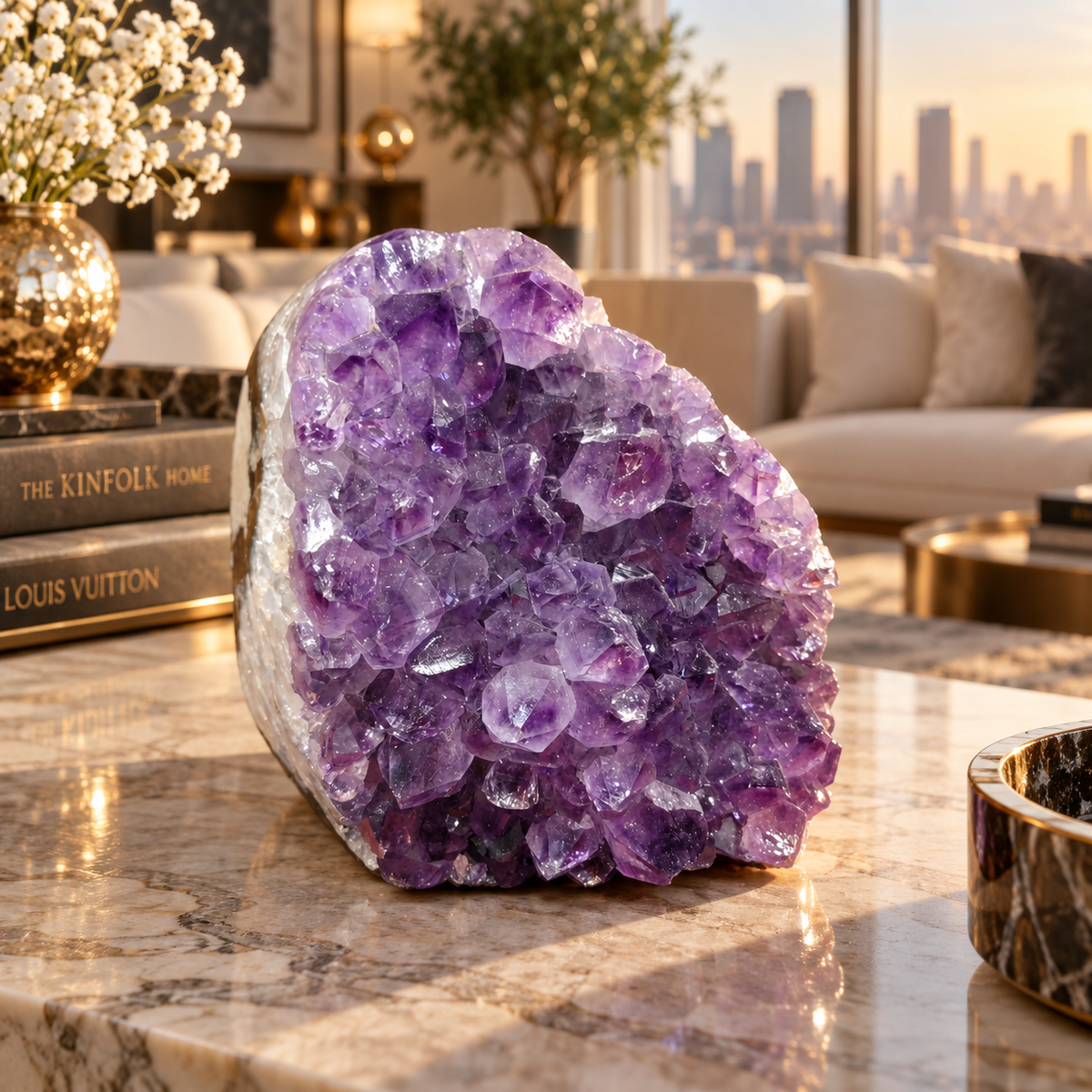Premium Natural Amethyst Crystal – Purple Crystal Home Décor & Serenity Accent | Size: 10×10 | 969 Grams