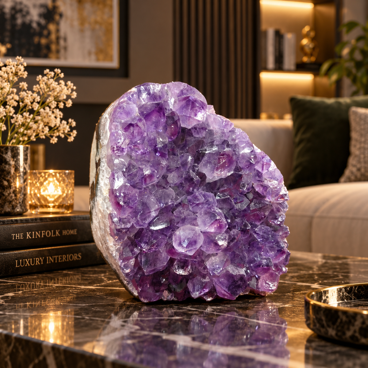 Premium Natural Amethyst Crystal – Purple Crystal Home Décor & Serenity Accent | Size: 10×10 | 969 Grams
