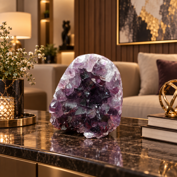 Premium Natural Amethyst Crystal – Purple Crystal Home Décor & Serenity Accent | Size: 9×11 | 1.116 KG
