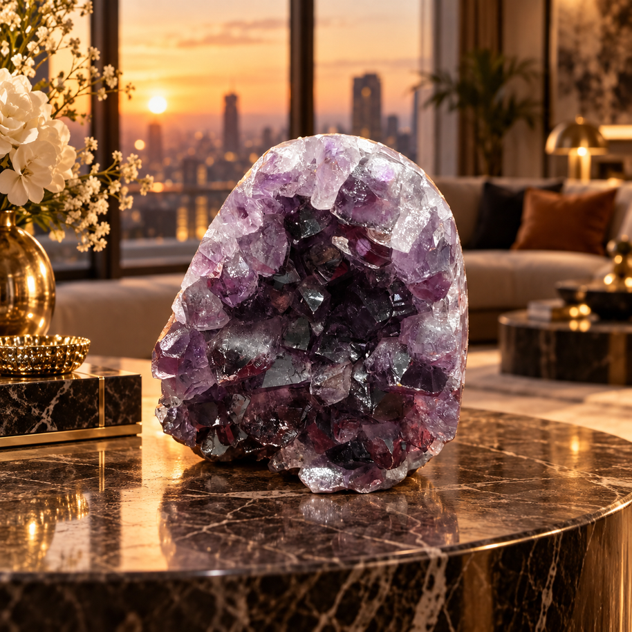 Premium Natural Amethyst Crystal – Purple Crystal Home Décor & Serenity Accent | Size: 9×11 | 1.116 KG