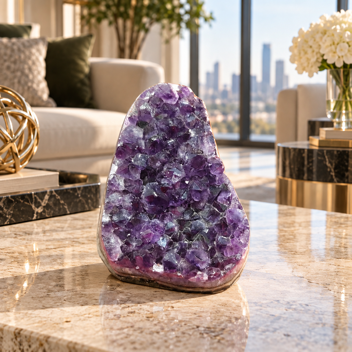 Premium Natural Amethyst Crystal – Purple Crystal Home Décor & Serenity Accent | Size: 7×9 | 823 Grams