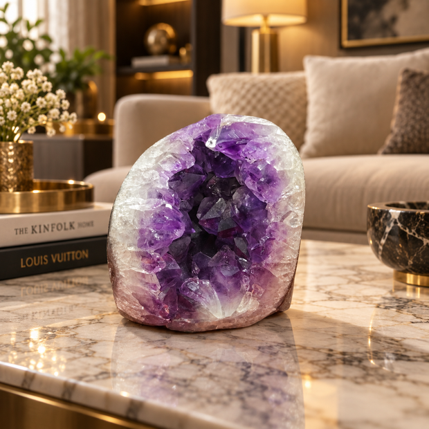 Premium Natural Amethyst Crystal – Purple Crystal Home Décor & Serenity Accent | Size: 8×9 | 825 Grams