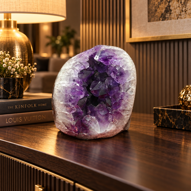 Premium Natural Amethyst Crystal – Purple Crystal Home Décor & Serenity Accent | Size: 8×9 | 825 Grams