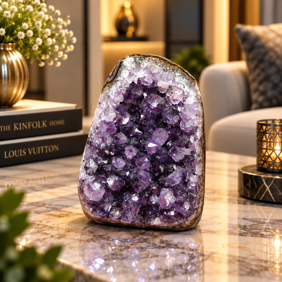 Premium Natural Amethyst Crystal – Purple Crystal Home Décor & Serenity Accent | Size: 8×10 | 823 Grams