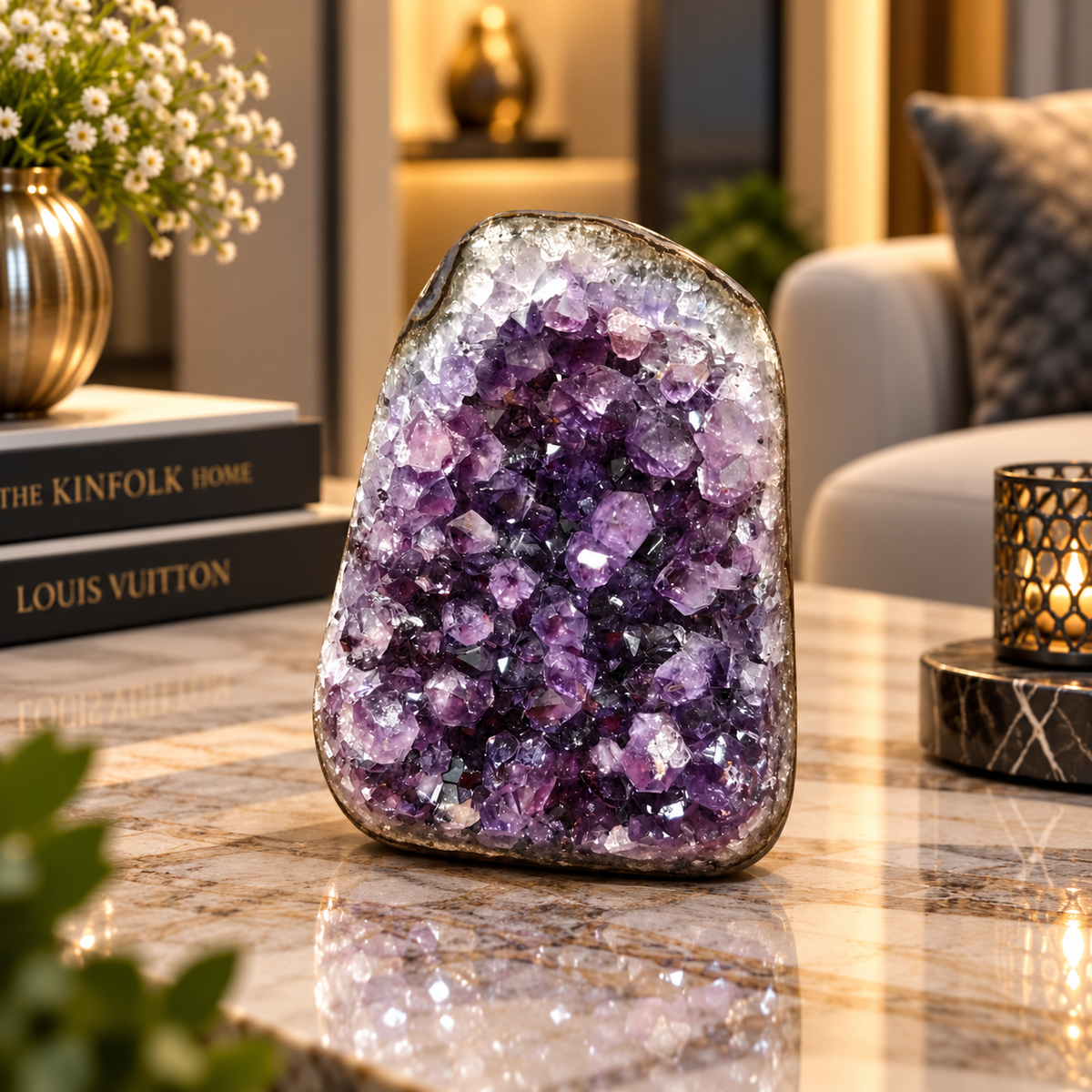 Premium Natural Amethyst Crystal – Purple Crystal Home Décor & Serenity Accent | Size: 8×10 | 823 Grams