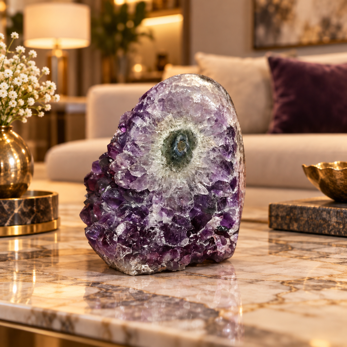 Premium Natural Amethyst Crystal – Purple Crystal Home Décor & Serenity Accent | Size: 9×8 | 766 Grams
