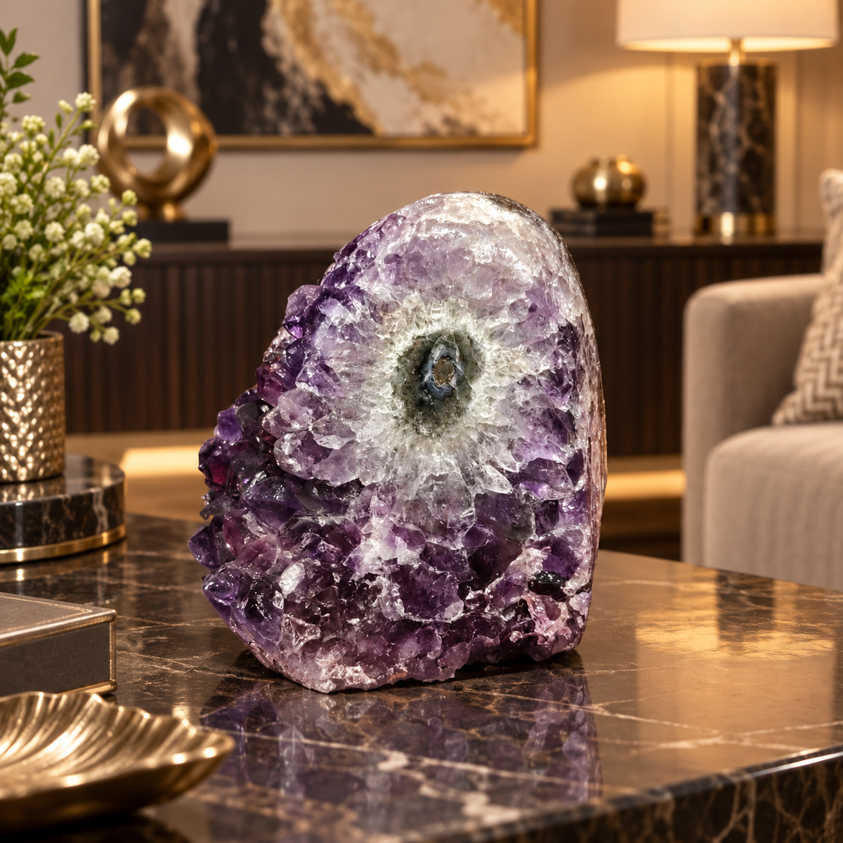 Premium Natural Amethyst Crystal – Purple Crystal Home Décor & Serenity Accent | Size: 9×8 | 766 Grams
