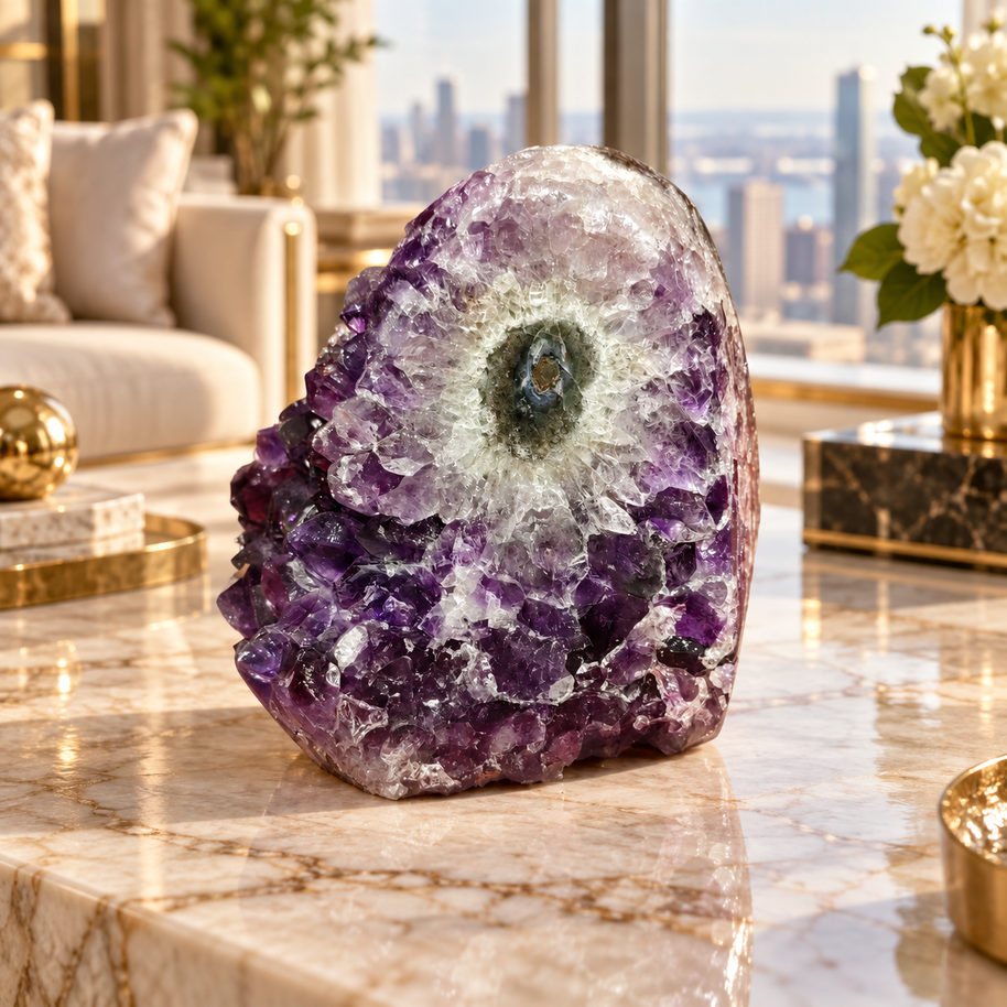 Premium Natural Amethyst Crystal – Purple Crystal Home Décor & Serenity Accent | Size: 9×8 | 766 Grams