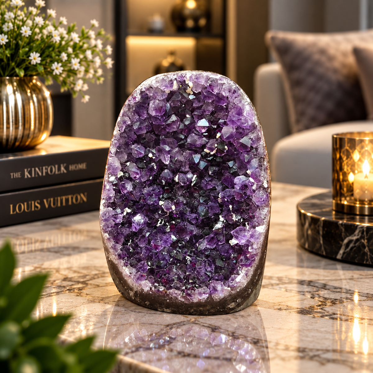 Premium Natural Amethyst Crystal – Purple Crystal Home Décor & Serenity Accent | Size: 8×10 | 1.074 KG