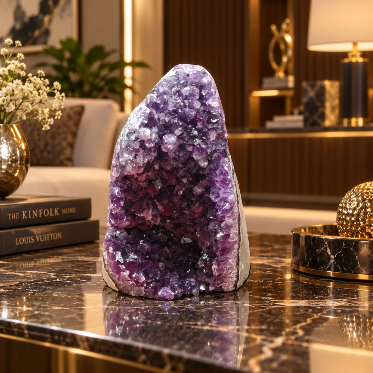Premium Natural Amethyst Crystal – Purple Crystal Home Décor & Serenity Accent | Size: 9×14 | 1.047 KG