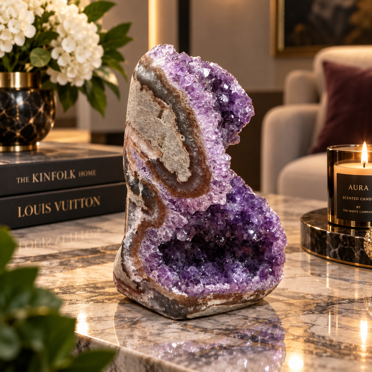 Premium Natural Amethyst Crystal – Purple Crystal Home Décor & Serenity Accent | Size: 10×15 | 907 Grams