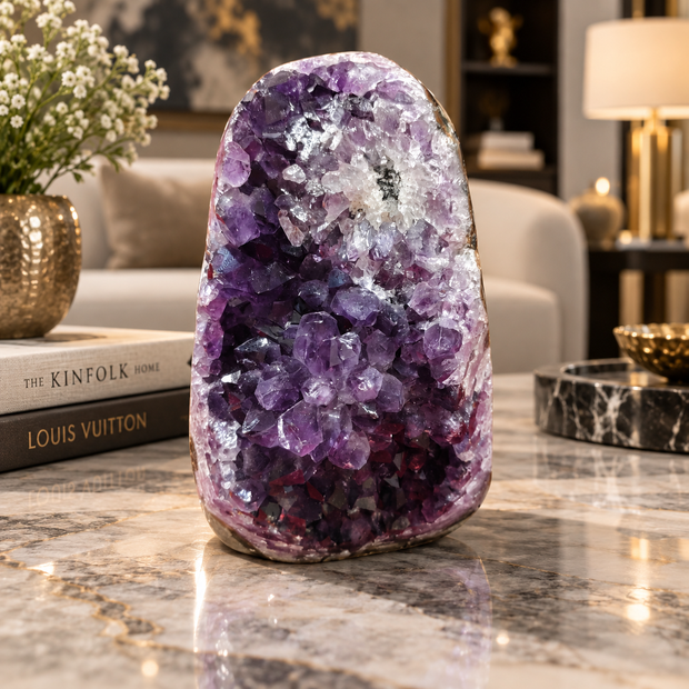 Premium Natural Amethyst Crystal – Purple Crystal Home Décor & Serenity Accent | Size: 9×14 | 1.348 KG