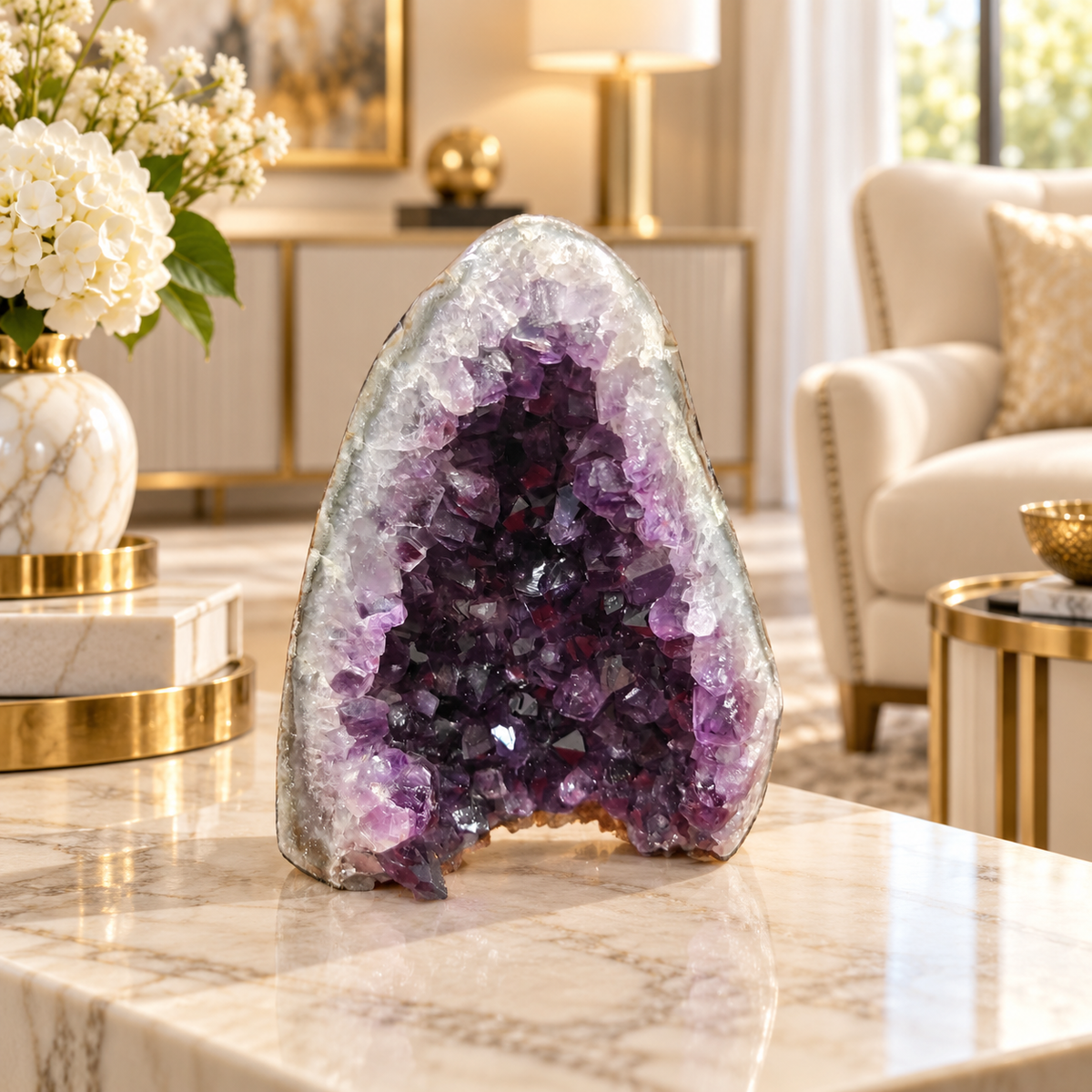 Premium Natural Amethyst Crystal – Purple Crystal Home Décor & Serenity Accent | Size: 11×12 | 1.343 KG