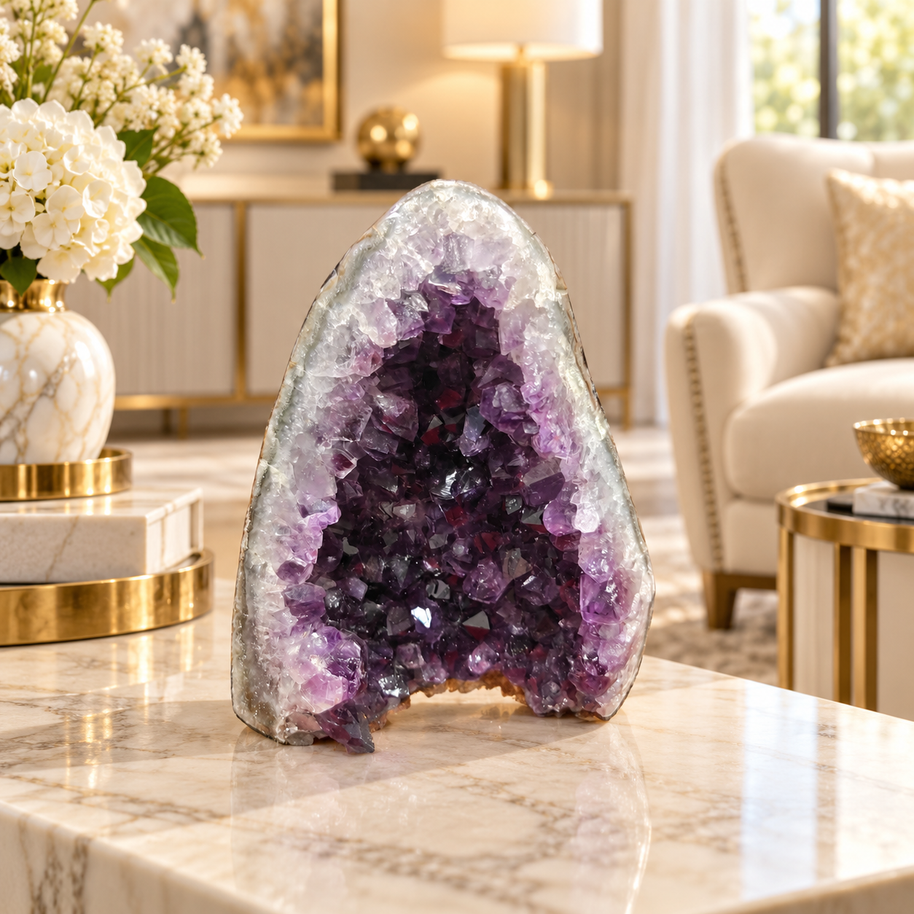 Premium Natural Amethyst Crystal – Purple Crystal Home Décor & Serenity Accent | Size: 11×12 | 1.343 KG