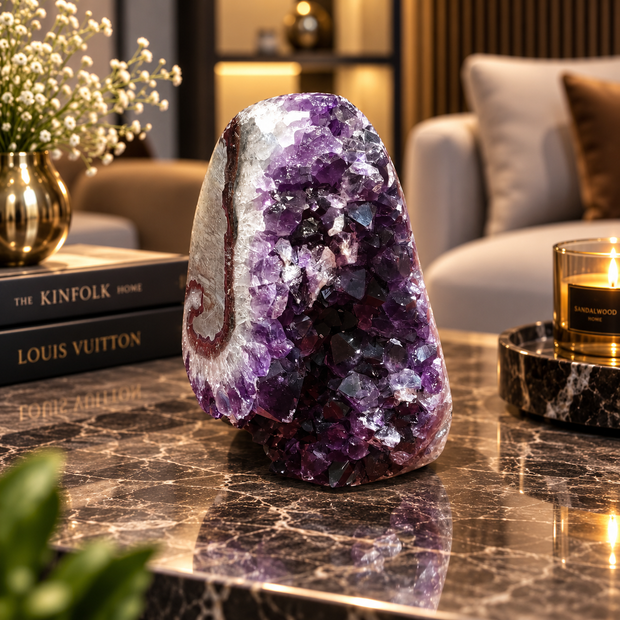 Premium Natural Amethyst Crystal – Purple Crystal Home Décor & Serenity Accent | Size: 13×9 | 1.582 KG