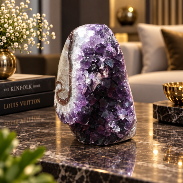 Premium Natural Amethyst Crystal – Purple Crystal Home Décor & Serenity Accent | Size: 13×9 | 1.582 KG