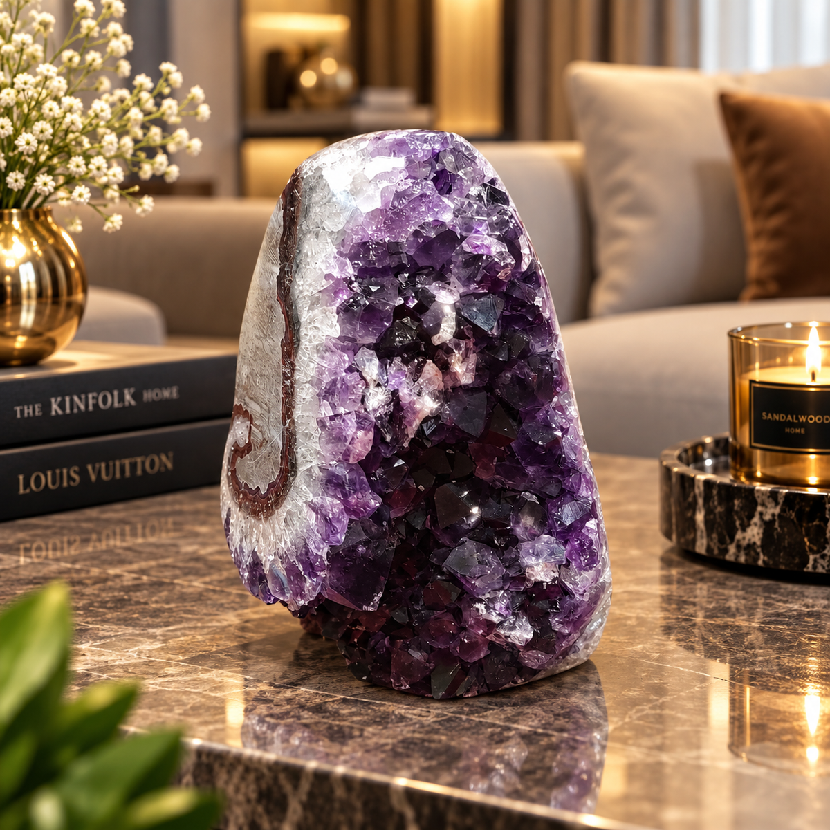 Premium Natural Amethyst Crystal – Purple Crystal Home Décor & Serenity Accent | Size: 13×9 | 1.582 KG