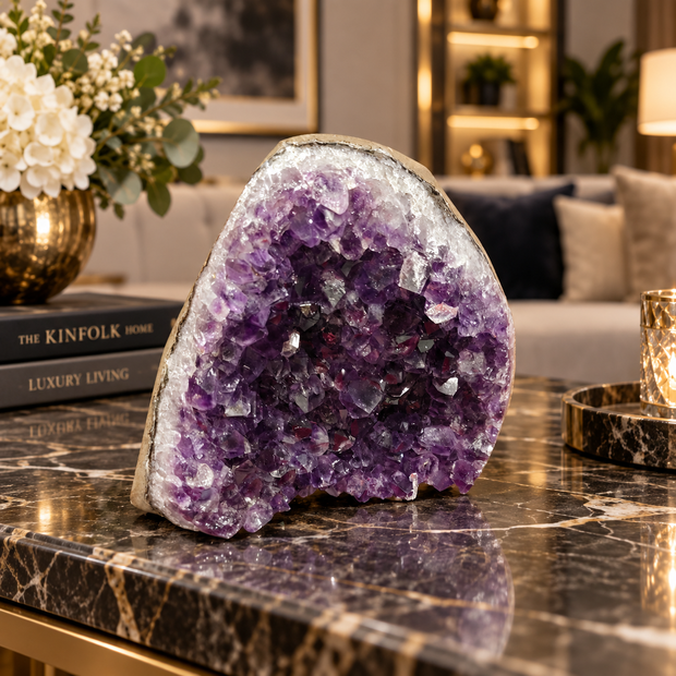Premium Natural Amethyst Crystal – Purple Crystal Home Décor & Serenity Accent | Size: 12×10 | 925 Grams