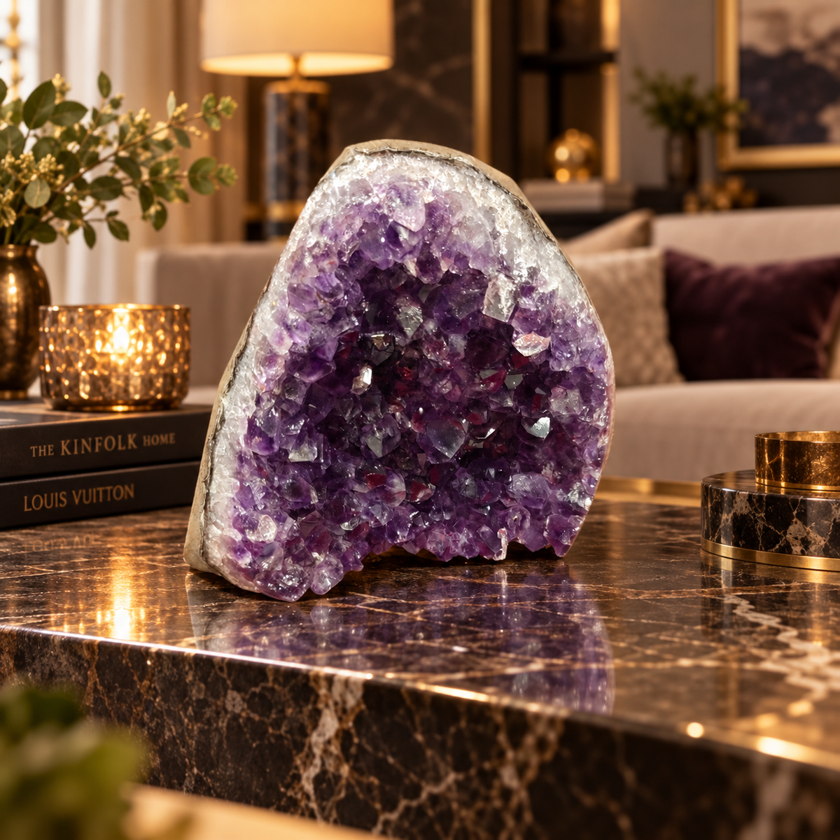 Premium Natural Amethyst Crystal – Purple Crystal Home Décor & Serenity Accent | Size: 12×10 | 925 Grams