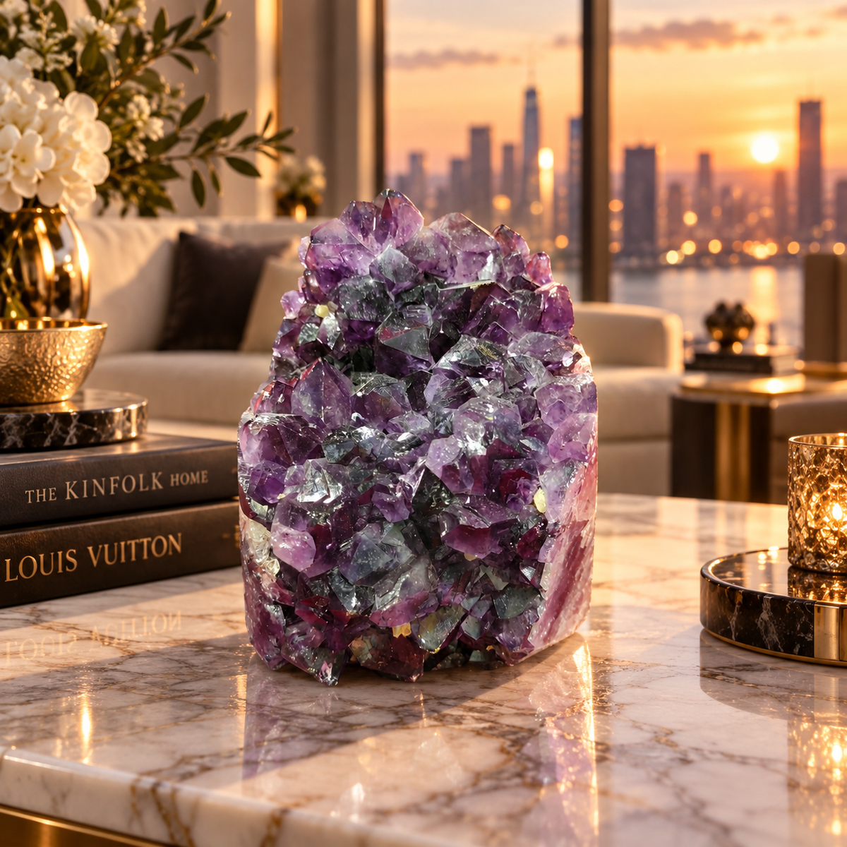 Premium Natural Amethyst Crystal – Purple Crystal Home Décor & Serenity Accent | Size: 9×11 | 1.279 KG