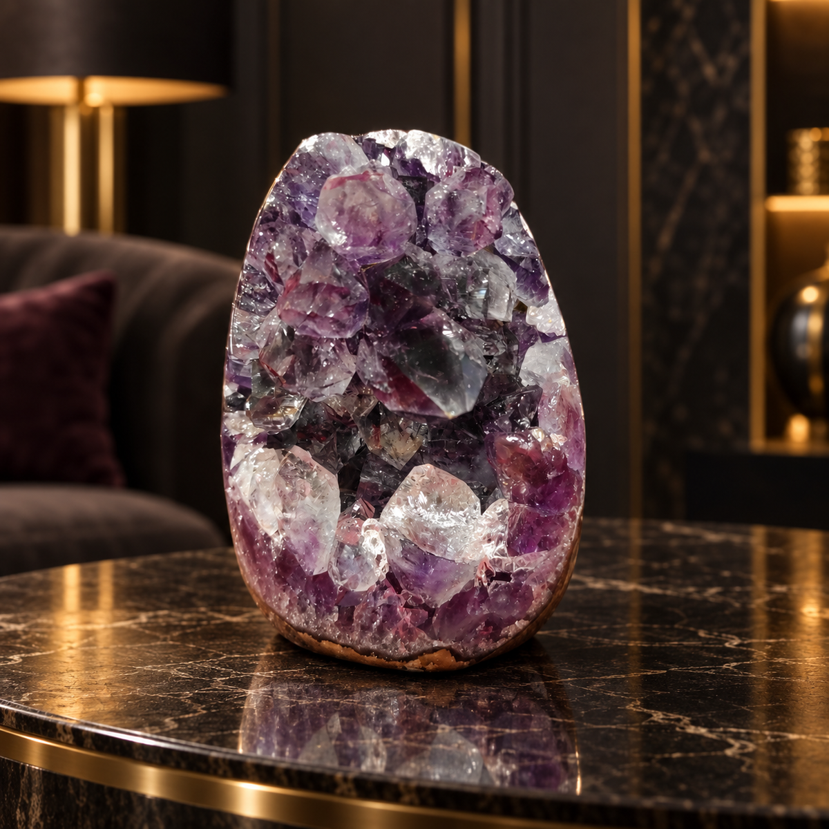 Premium Natural Amethyst Crystal – Purple Stone Home Décor & Serenity Accent | Size: 7×10 | 739 Grams