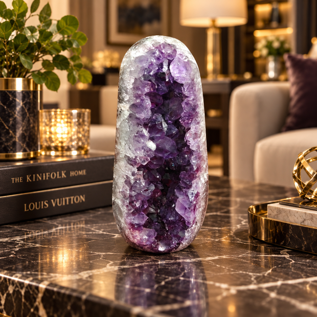 Premium Natural Amethyst Crystal – Purple Crystal Home Décor & Serenity Accent | Size: 6×11 | 553 Grams